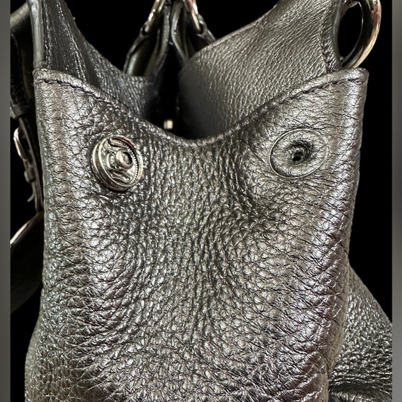 Official PRADA gun metal black leather handbag bag purse like new designer w bag - Picture 12 of 13